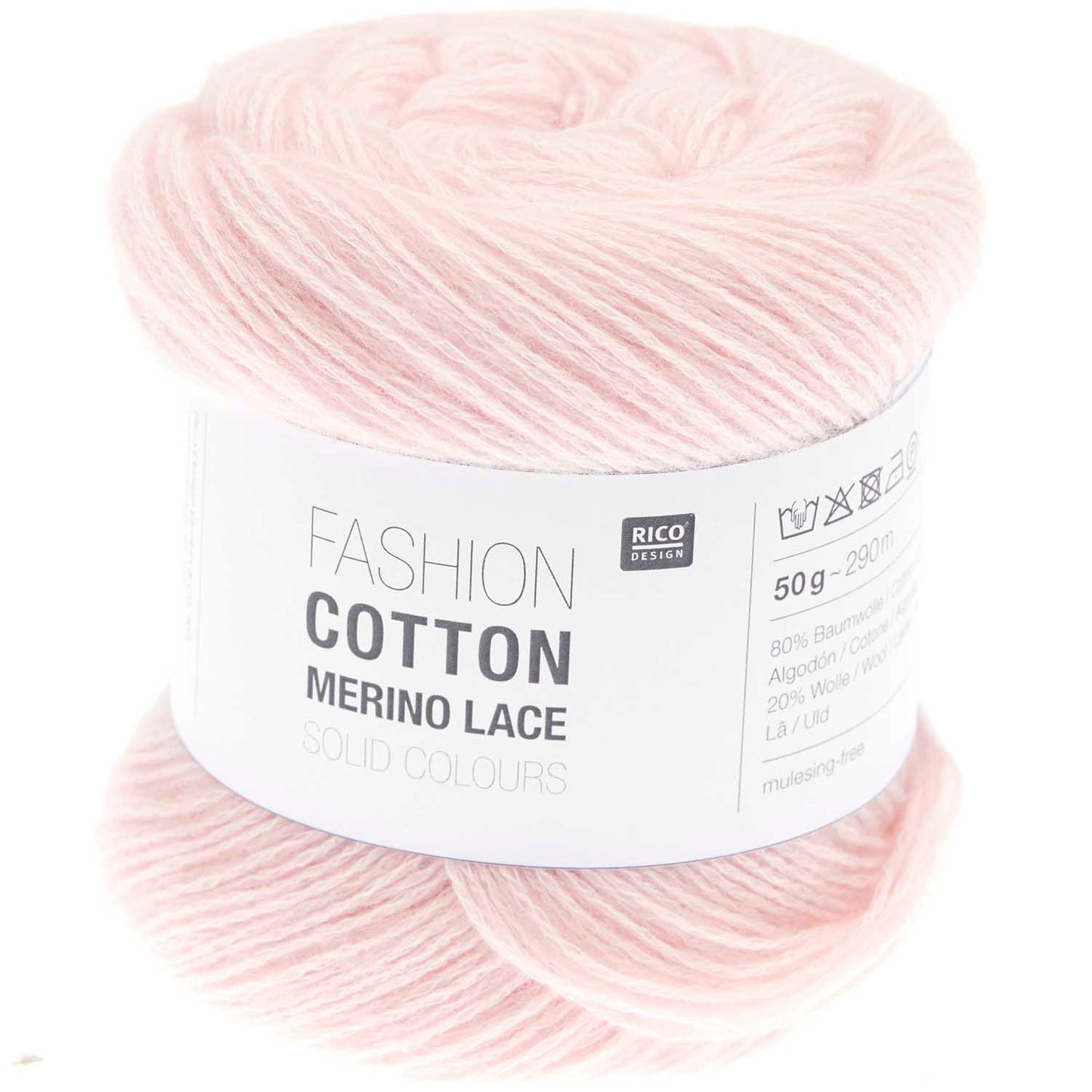 Rico Design Fashion Cotton Merino Lace Solid Colours Rosa (003)