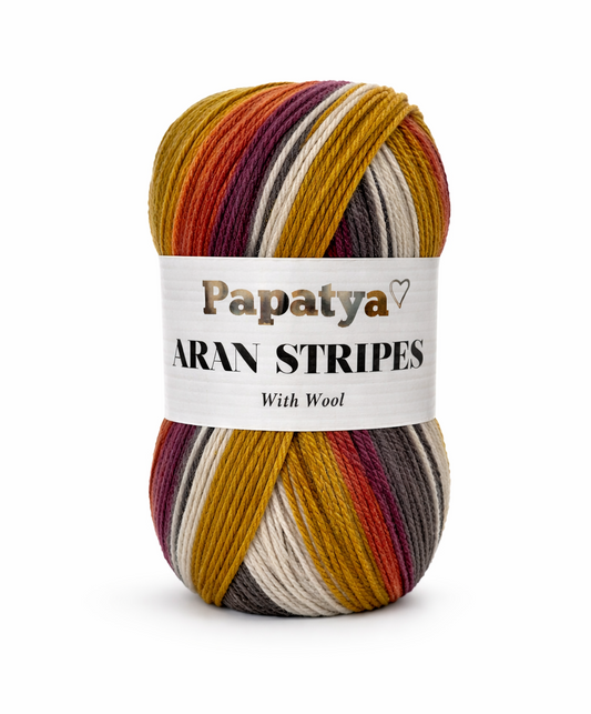 Papatya Aran Stripes Flame (05)